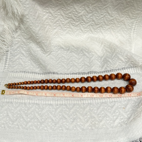 Wooden Bead necklace 1970’s long Bohemian Hippie Vintage Necklace! - Picture 3 of 8